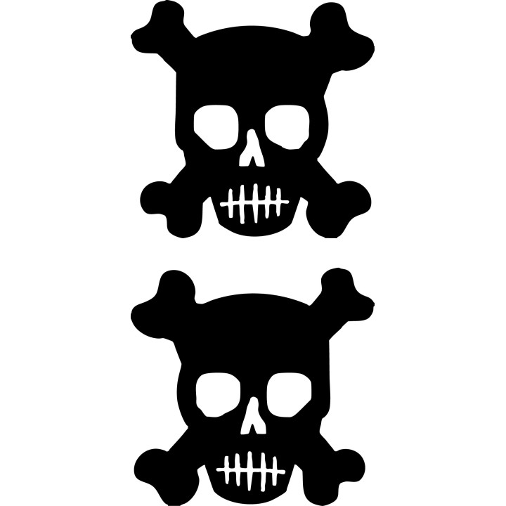 Skull and Crossbones Stickers – Jolly Roger Decals (2-Pack)
