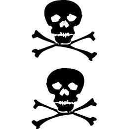 Skull and Crossbones Stickers – Jolly Roger Decals (2-Pack)