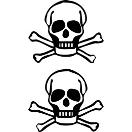 Skull and Crossbones Stickers – Jolly Roger Decals (2-Pack)