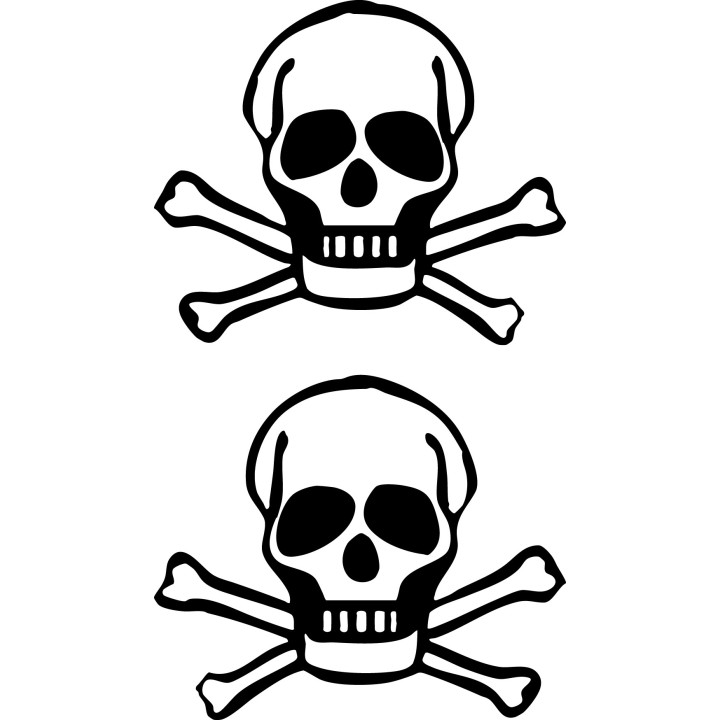 Skull and Crossbones Stickers – Jolly Roger Decals (2-Pack)