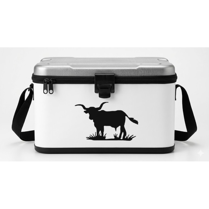 Buy Bull Standing In Tall Grass Decal Sticker Online