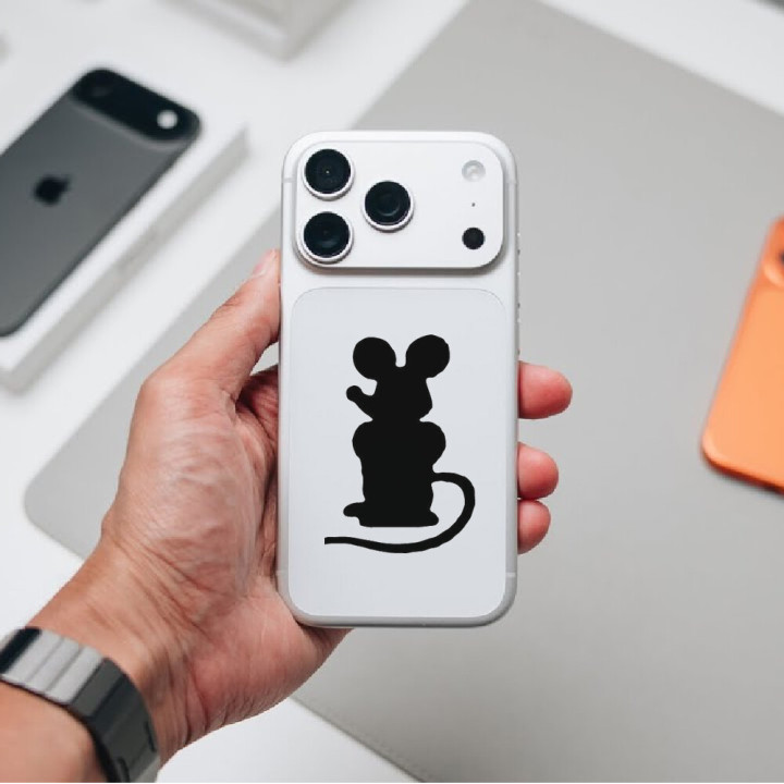Cartoon Mouse Stickers – Silhouette Animal Decals (2-Pack)