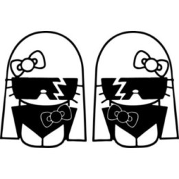 Hello Kitty Lady Gaga Parody Stickers – Pop Star Decals (2-Pack)