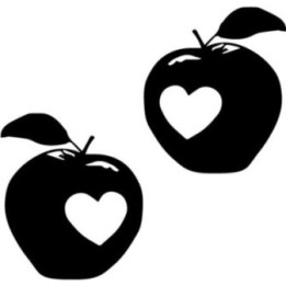 Apple Heart Stickers – Cute Love Heart Decals (2-Pack)