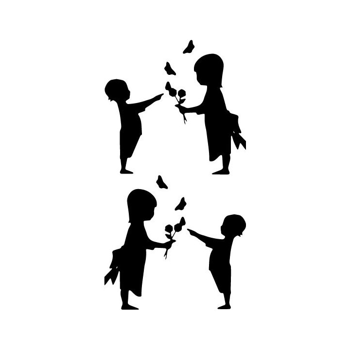 Children Friendship Silhouette Stickers – Flower Butterfly (2-Pack)