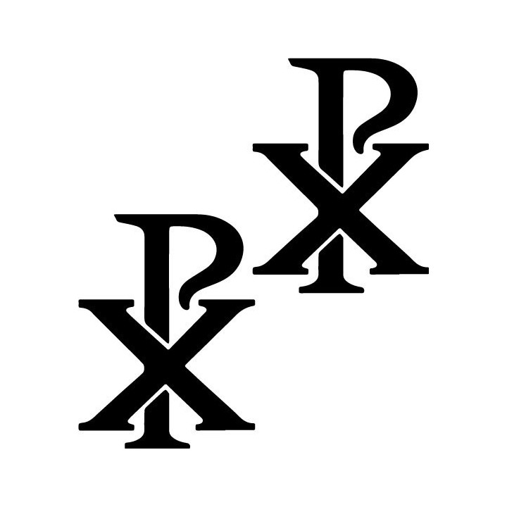 Chi Rho Stickers – Christian PX Symbol Decals (2-Pack)