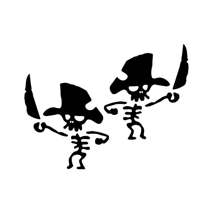Pirate Skeleton Stickers – Skull Sword Decals (2-Pack)