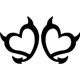 Devil Heart Stickers – Gothic Demon Heart Decals (2-Pack)