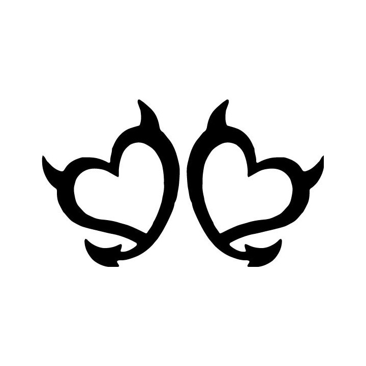 Devil Heart Stickers – Gothic Demon Heart Decals (2-Pack)