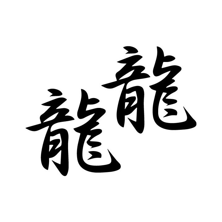Dragon Kanji Stickers – Oriental Symbol Decals (2-Pack)
