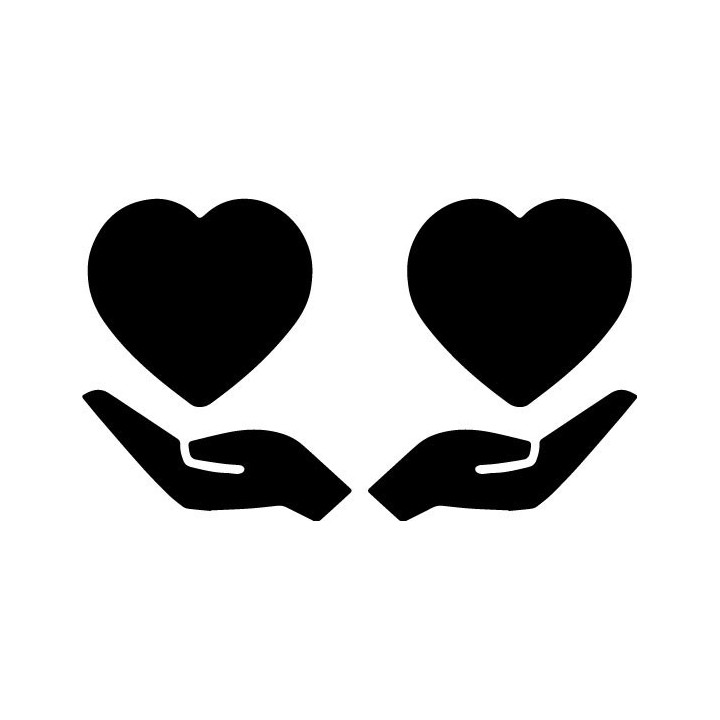Hands Holding Heart Stickers – Love Decals (2-Pack)