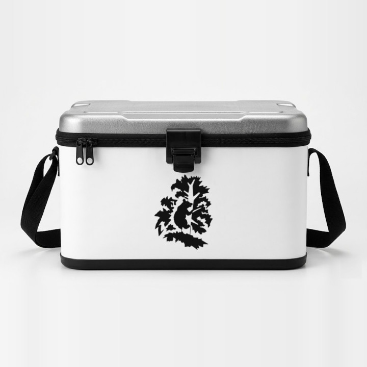 Bear Cub in a Leafy Tree sticker on a cool box