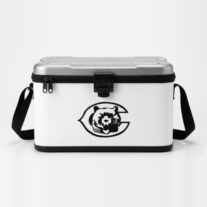 Bear Head in a C sticker on a cool box