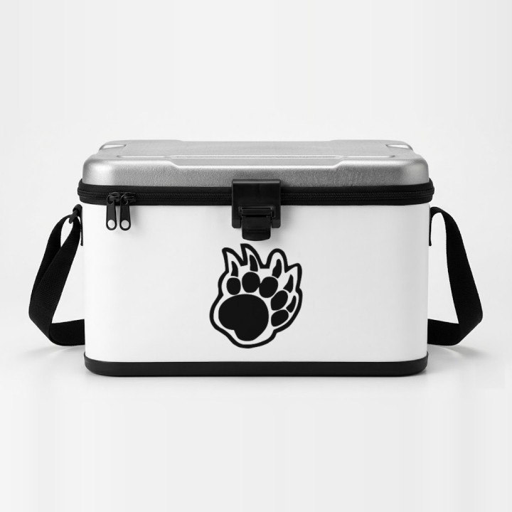Bold Bear Paw sticker on a cool box