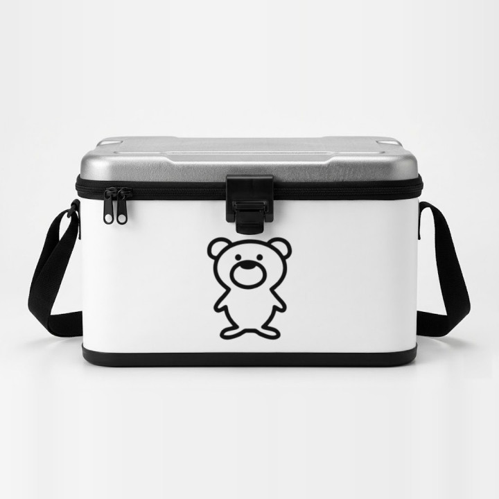 Cartoon Bear sticker on a cool box