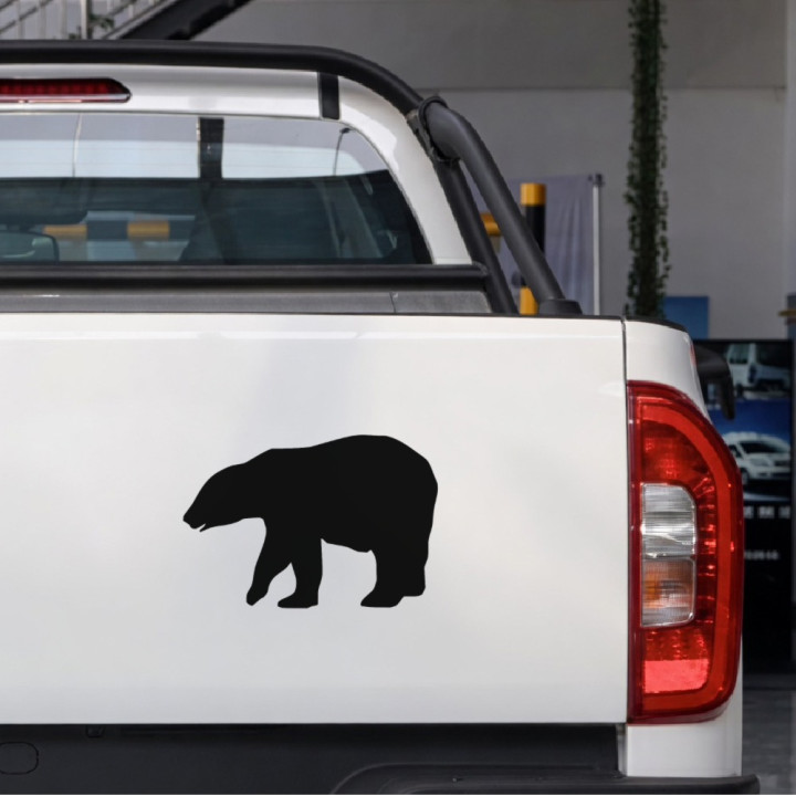 Polar Bear sticker on a pickup tailgate