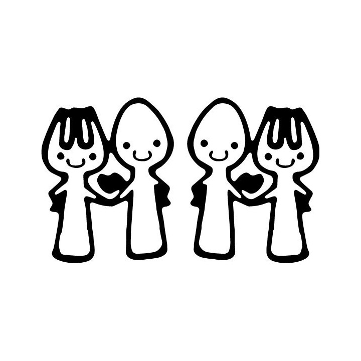 Happy Couple Fork & Spoon Stickers – Kawaii Decals (2-Pack)