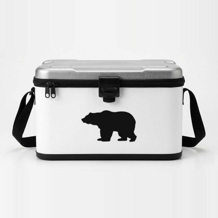 Rough-Furred Grizzly sticker on a cool box