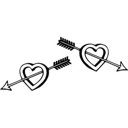 Cupid Heart Arrow Stickers – Valentine's Day Decals (2-Pack)