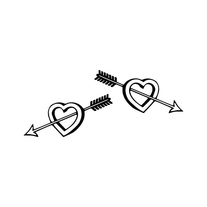 Cupid Heart Arrow Stickers – Valentine's Day Decals (2-Pack)