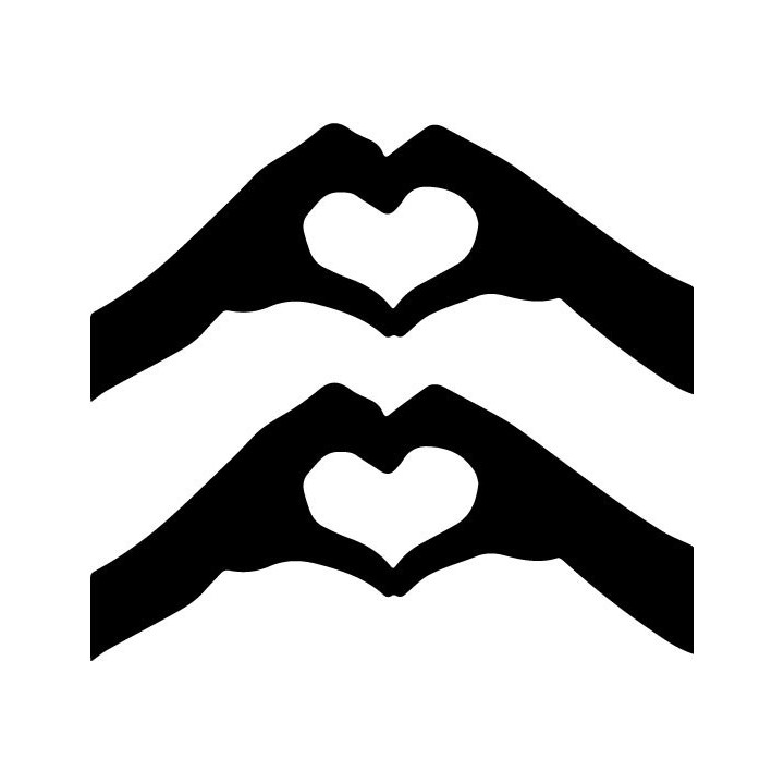 Heart Hands Stickers – K-Pop Finger Heart Decals (2-Pack)