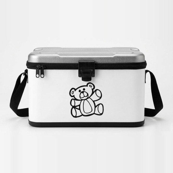 Teddy Bear sticker on a cool box