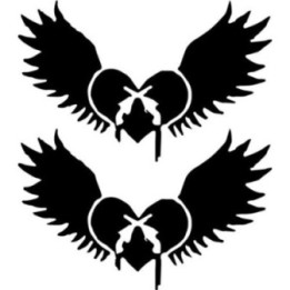 Winged Heart Crossed Pistols Stickers – Gothic Decals (2-Pack)