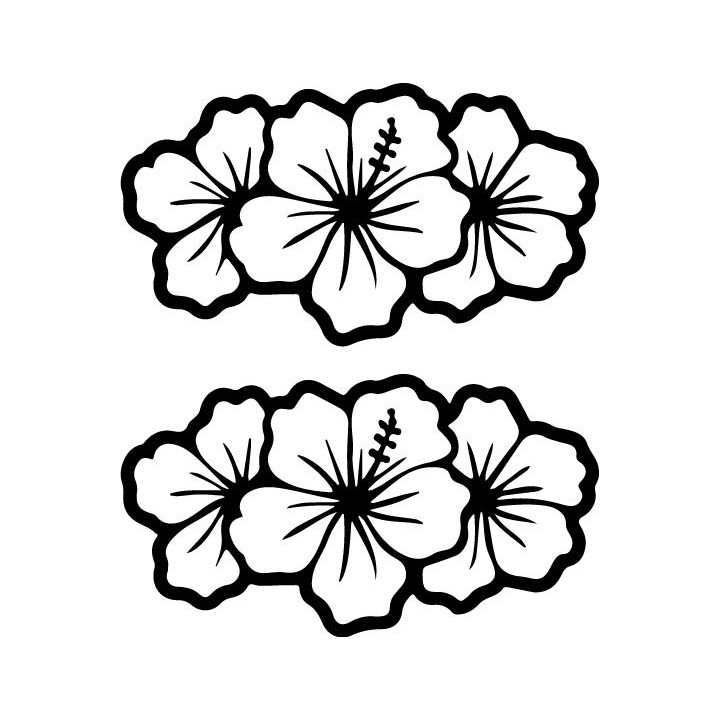 Hibiscus Flower Stickers – Tropical Hawaiian Decals (2-Pack)