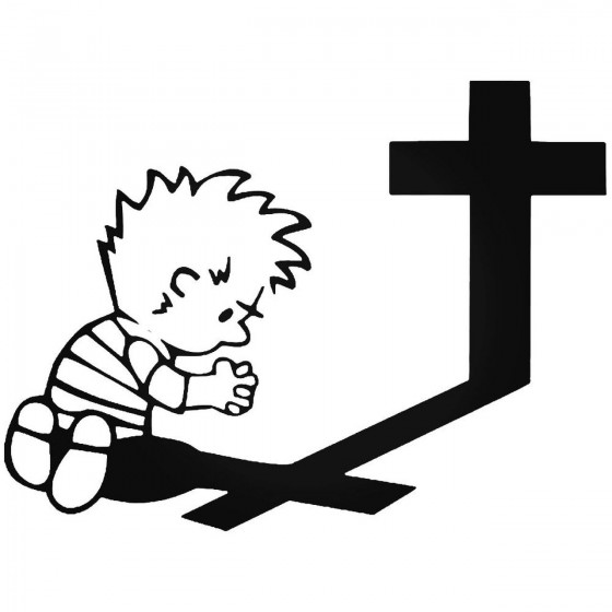 Boy Praying Cross Christian...