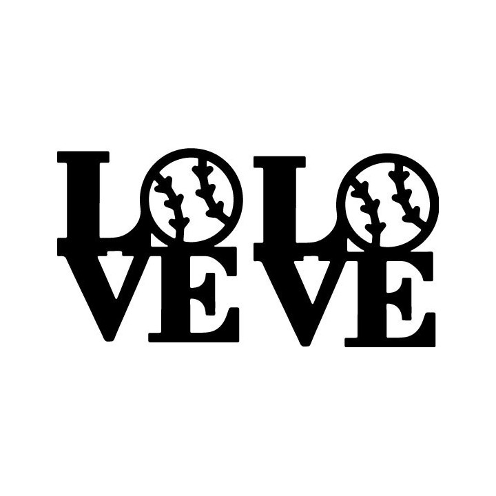 Love Baseball Stickers – Fan Player Softball Decals (2-Pack)