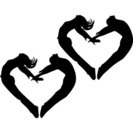 Couple Heart Silhouette Stickers – Romantic Decals (2-Pack)