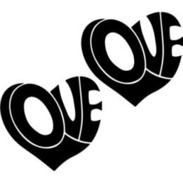 Love Heart Stickers – Word Art Romantic Decals (2-Pack)