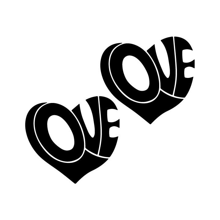 Love Heart Stickers – Word Art Romantic Decals (2-Pack)