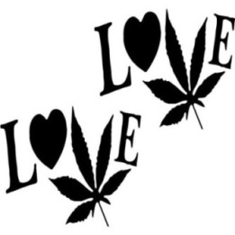 Love Weed Cannabis Stickers – 420 Marijuana Decals (2-Pack)