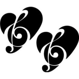 Music Note Heart Stickers – Treble Clef Decals (2-Pack)