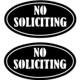 No Soliciting Stickers – Front Door Home Decals (2-Pack)
