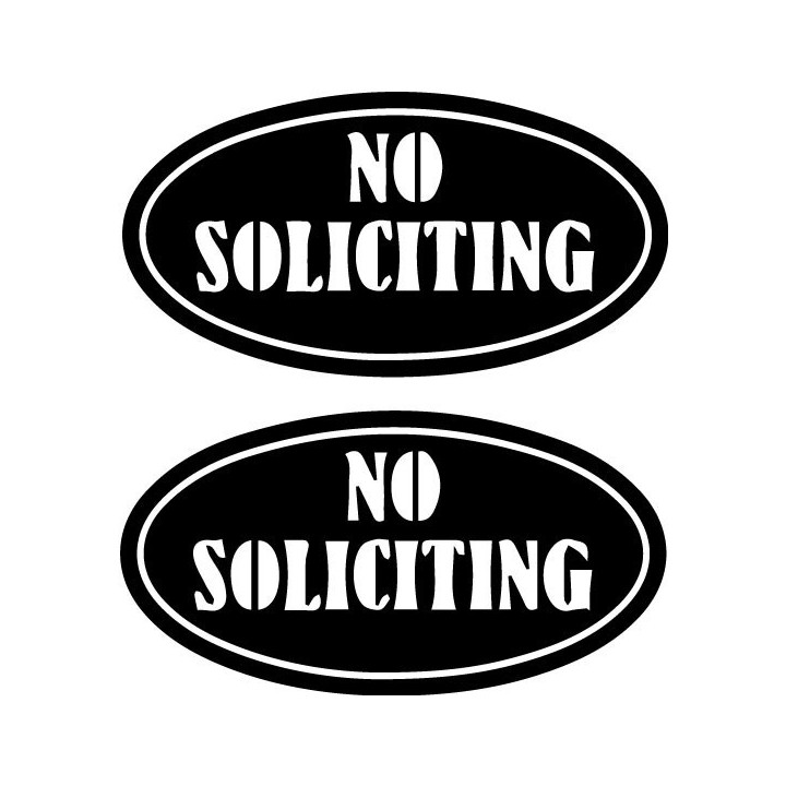No Soliciting Stickers – Front Door Home Decals (2-Pack)