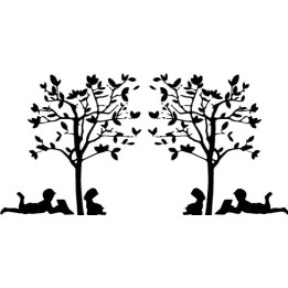 Boy & Girl Under Tree Stickers – Romantic Decals (2-Pack)