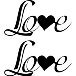 Love Heart Script Stickers – Valentine Wedding Decals (2-Pack)