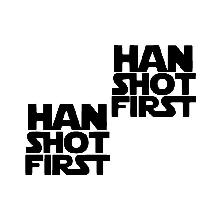 Han Shot First Stickers – Star Wars Fan Decals (2-Pack)
