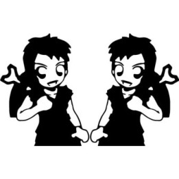 Chibi Demon Angel Stickers – Gothic Anime Decals (2-Pack)