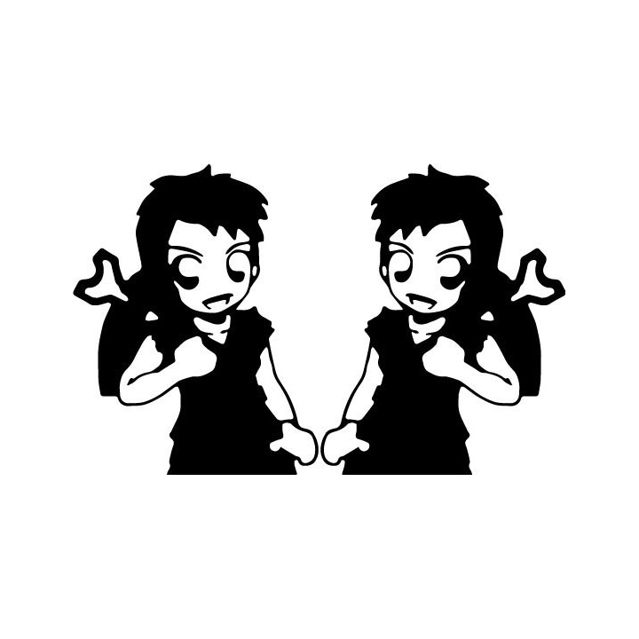 Chibi Demon Angel Stickers – Gothic Anime Decals (2-Pack)