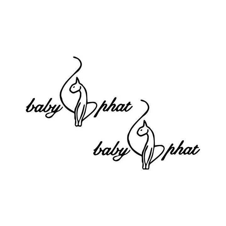 Baby Phat Stickers – Y2K Cat Logo Fashion Decals (2-Pack)