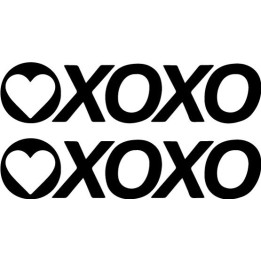 XOXO Heart Stickers – Hugs Kisses Love Decals (2-Pack)