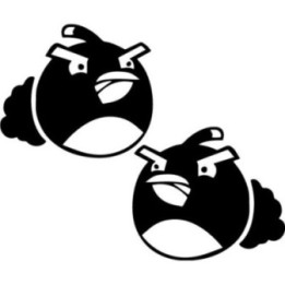 Angry Birds Bomb Black Bird Stickers – Game Decals (2-Pack)