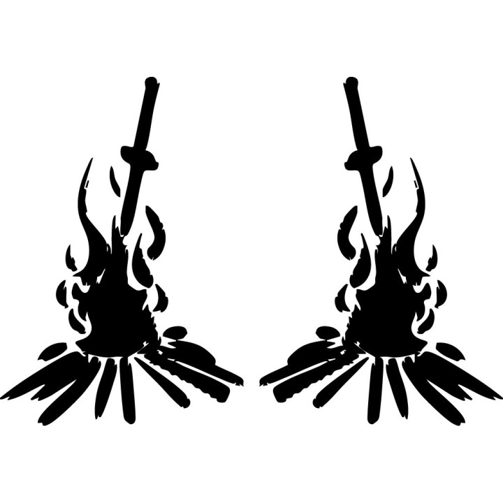 Dark Souls Bonfire Stickers – Soulsborne Gaming Decals (2-Pack)