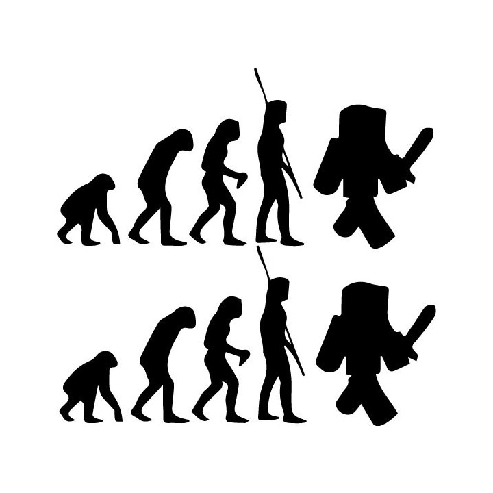 Minecraft Evolution Stickers – Steve Gaming Decals (2-Pack)
