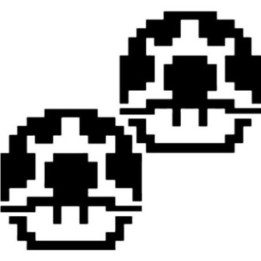 Super Mario Mushroom Stickers – Power-Up 1-Up Decals (2-Pack)