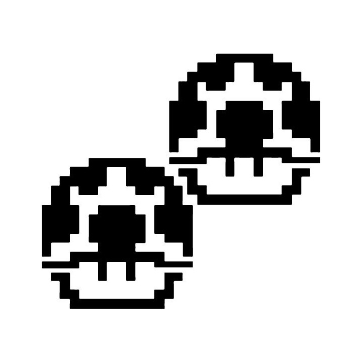 Super Mario Mushroom Stickers – Power-Up 1-Up Decals (2-Pack)