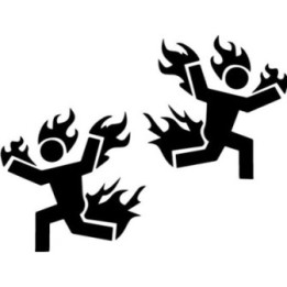 Man On Fire Stickers – Flaming Figure Decals (2-Pack)